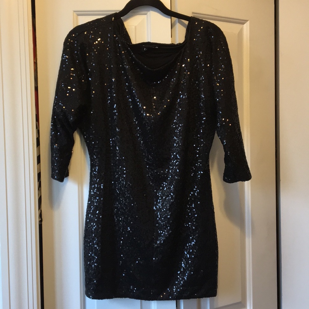 Bebe black sequin dress